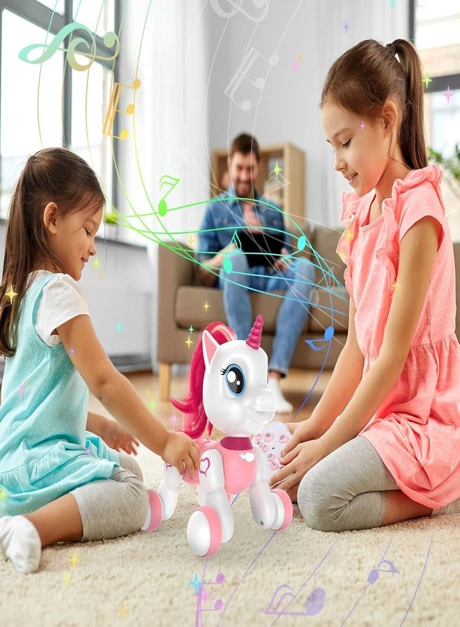 Gemcza Remote Control Unicorn Robot Pet Toy for Girls Ages 3-8 - Interactive Walking Singing Dancing Unicorn with Lights - Pink Birthday Gift for 4 5 6 7 Year Old Kids & Toddlers - Image 2